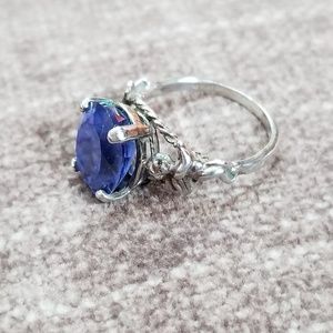 Sterling & Tanzanite Ring w/ Angels